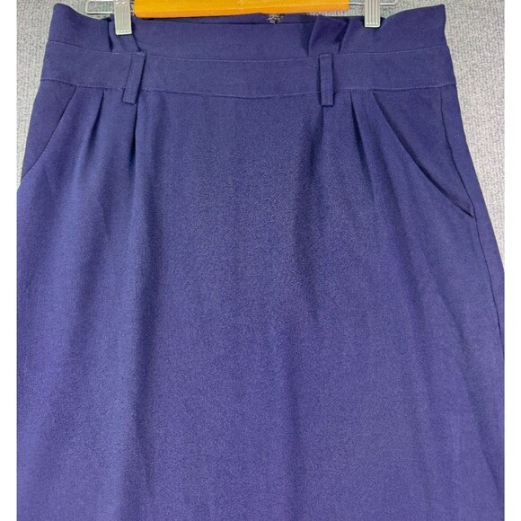 Sweet Salt Navy Pencil Midi Skirt Size 10 Modest Fit Back Vent Fully Lined - Picture 2 of 10